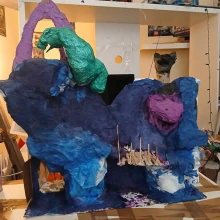 Photo of Red and purple acrylic paint and pva glue (Kirkstall LS5) #1