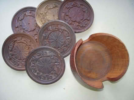 Photo of free Hard carved wood glass mats - 6 (Maidenhead SL6) #1