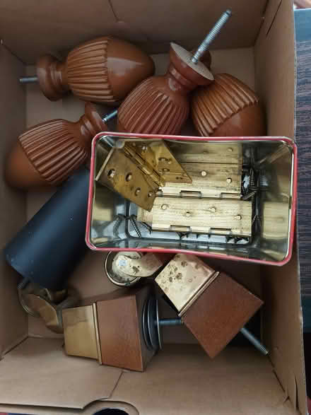 Photo of free Hinges, castors, and wooden finials (Bridgwater) #1