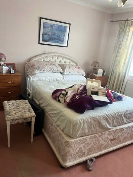 Photo of free Double bed, wardrobe, side unit, tv stand (De Parys MK40) #1