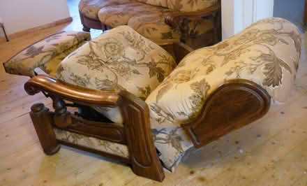 Photo of free vintage 3 piece suite, sofa, reclining armchair & armchair (Bowers Gifford SS13) #2