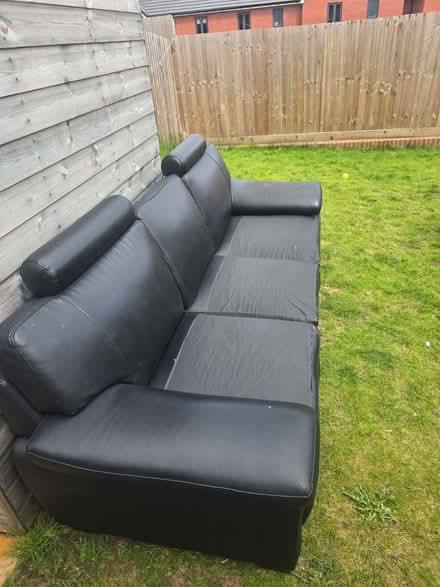 Photo of free Black 3 Seater Leather Sofa (Wolverhampton WV10) #2