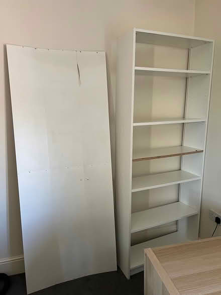 Photo of free Tall white wood bookshelf (gorsey road NG3) #2