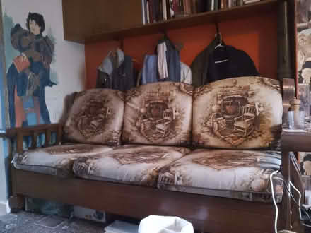Photo of free Large Wooden Framed Sofa (Eccleshill BD2) #1
