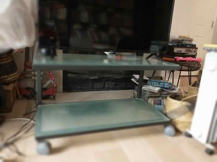 Photo of free TV Stand - metal and glass 2 levels (Marina Bay Richmond CA) #1