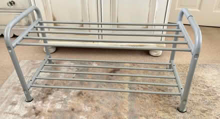 Photo of free Silver metal shoe rack two shelf (Loxley S66TF) #1