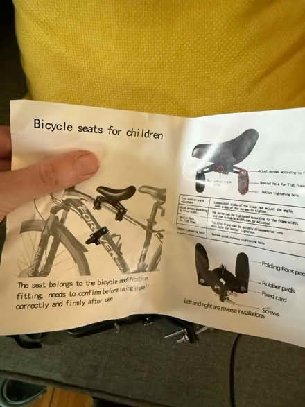 Photo of free Kids crossbar bike seat (Rathfarnham) #2