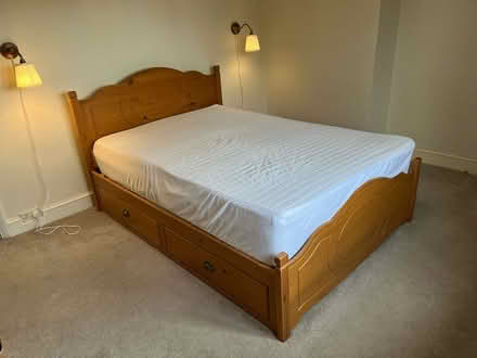 Photo of free Wooden Bed with Drawers & Matress (Potters Bar EN6) #1