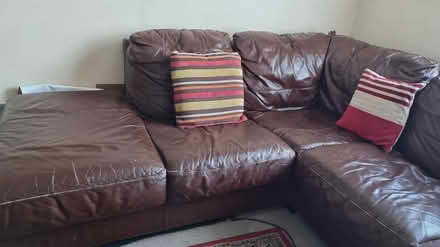 Photo of free Leather Corner Sofa (Dagenham Lodge Ave RM8) #4