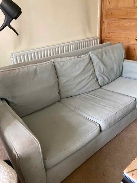 Photo of free 3 seater sofa light green (Teddington TW11) #1