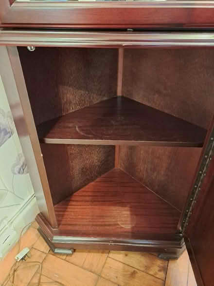 Photo of free Mahogony corner display cabinet (Harefield SO19) #3