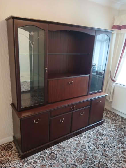 Photo of free Display cabinet, Double bed, single wardrobe (Chelmsford CM1) #1