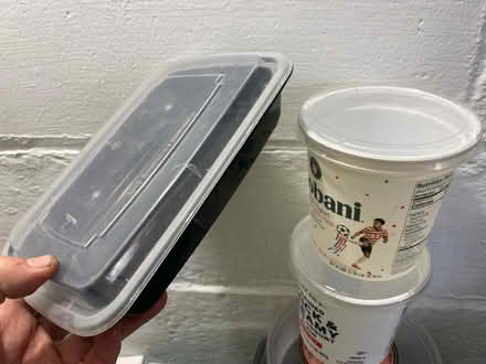 Photo of plastic takeout containers + lids (Takoma DC) #1