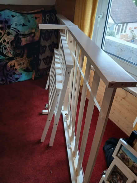 Photo of free White wooden single bed frame (Lea Cross SY5) #1