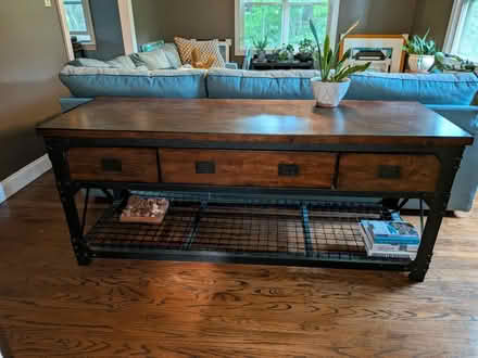 Photo of free Wood and metal console table (Chester Springs) #1