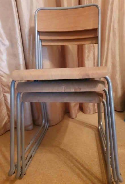 Photo of free 3 Stacking chairs (LA2 South of Lancaster) #2