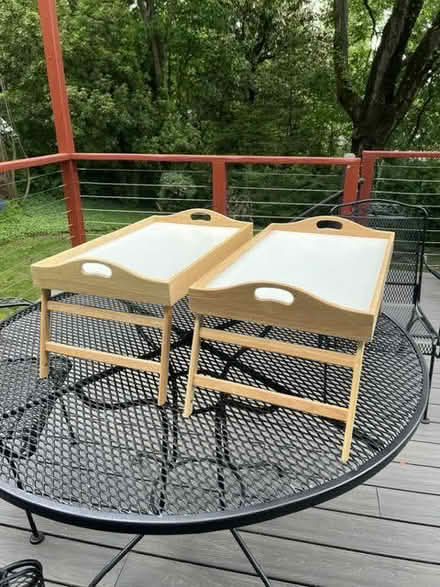 Photo of free 2 Foldable TV Trays Wooden (Van Ness Cleveland Park metro) #1