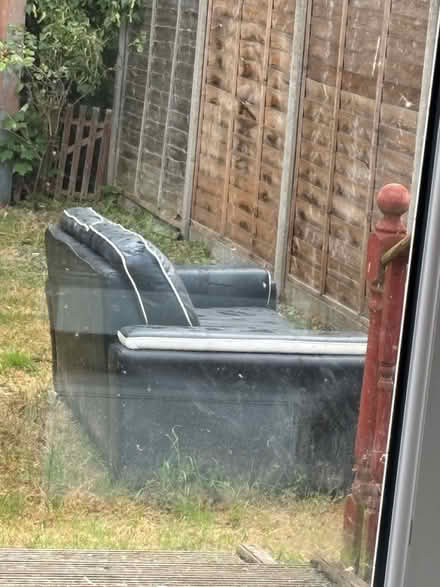 Photo of free Black leather 3 seater sofa (IP14) #1