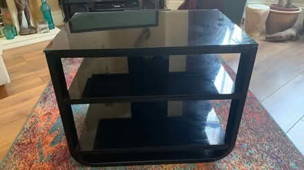 Photo of free Black glass Tv stand (Waterloo L22) #3