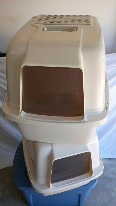 Photo of free Hooded cat pans with flap doors (Villages of Rolesville) #2