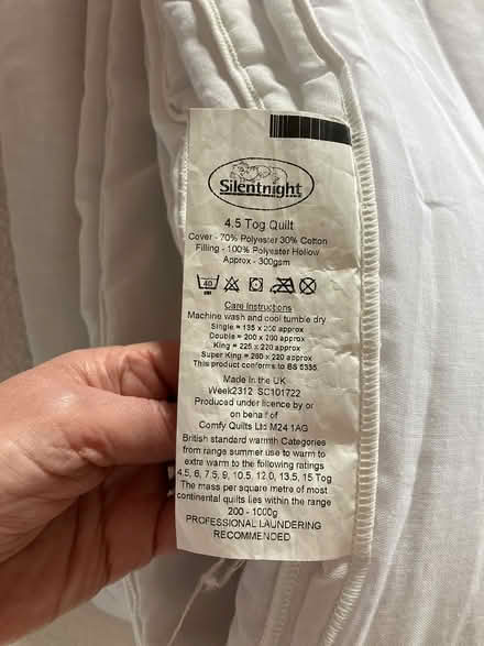 Photo of free Double duvet 4.5 tog (Denham UB9) #2