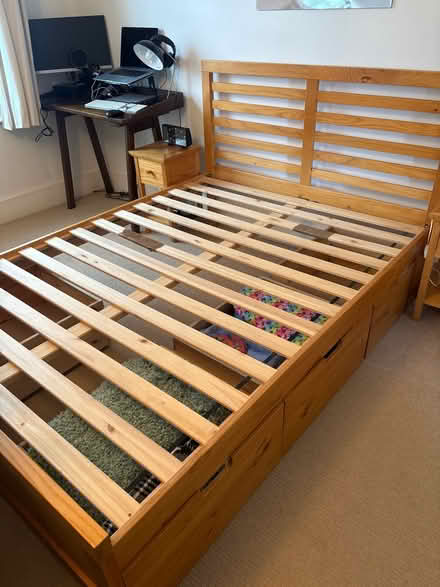 Photo of free Double bed frame with drawers (Upper Street, Islington, N1) #1