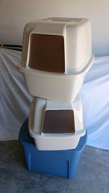 Photo of free Hooded cat pans with flap doors (Villages of Rolesville) #1