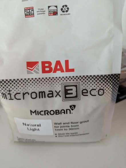 Photo of free Half bag Ball wall and floor grout - Natural Light (Headington OX3) #1
