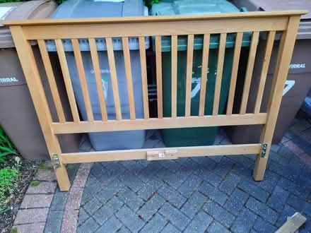 Photo of free Double oak bed frame (Bebington CH63) #1