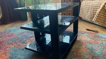 Photo of free Black glass Tv stand (Waterloo L22) #1