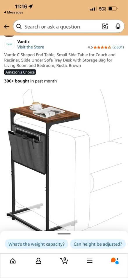 Photo of free C shaped end table (Andersonville /Ravenswood) #2