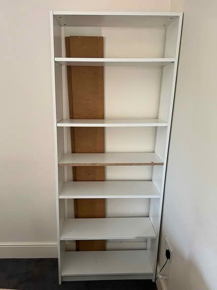 Photo of free Tall white wood bookshelf (gorsey road NG3) #1