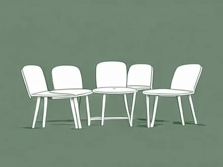 Photo of free 4 white armed dining chairs (Belmont SM2) #1