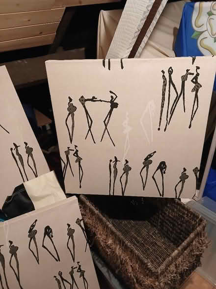 Photo of free Fabric covered canvases x 5 (Lowedges S8) #4