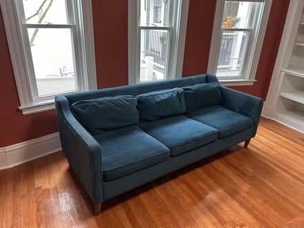 Photo of free Blue West Elm Couch (Near Porter Square Station) #1
