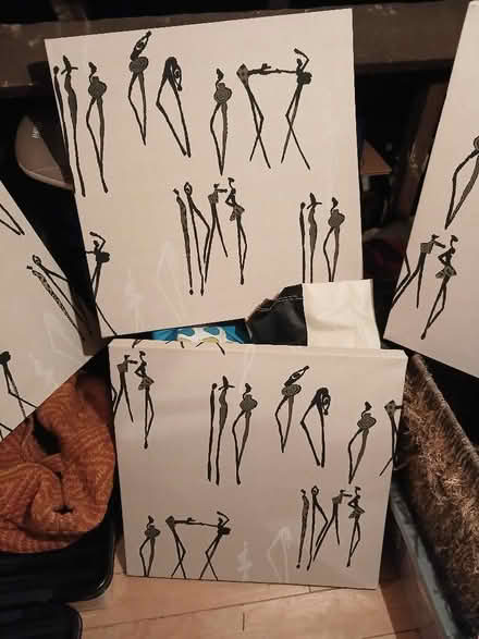 Photo of free Fabric covered canvases x 5 (Lowedges S8) #3