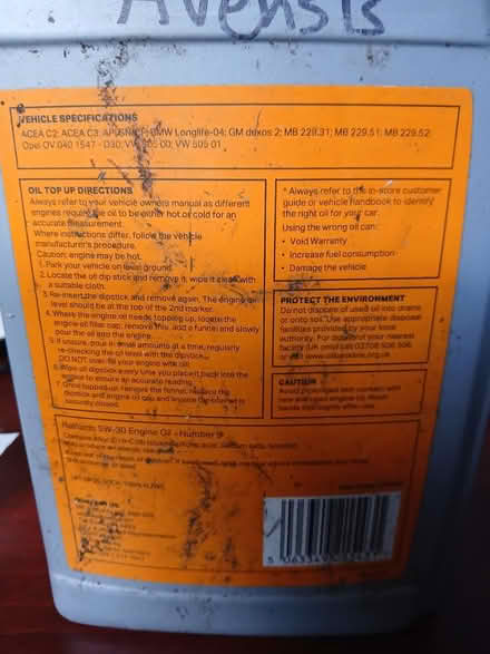 Photo of free Engine oil - 5W-30 (Heeley, S2) #3
