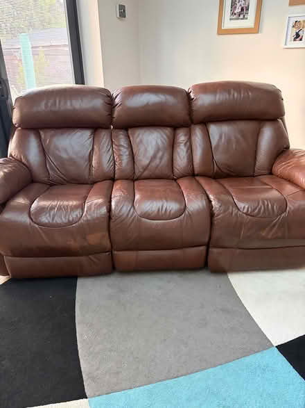 Photo of free Leather electric 2 & 3 seater sofa (Alton GU34) #3