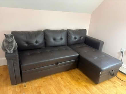 Photo of free Dark brown sofa in 2 sections (near East Boston high school) #1