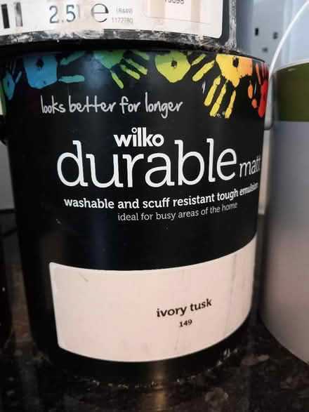 Photo of free 5x full tins paint (4x Ivory Tusk & 1x Chalk White kitchen (Shirley SO15) #2