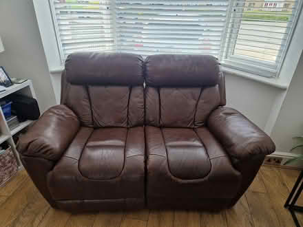 Photo of free brown leather recliner sofa (Ct11 8be) #3