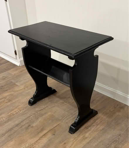 Photo of free Vintage Black Lyre-Base Side Table (Belmont, MA) #1