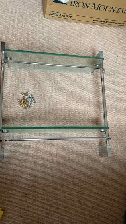 Photo of free Bathroom shelves and towel rail, chrome and glass (Broughton Street EH3) #1