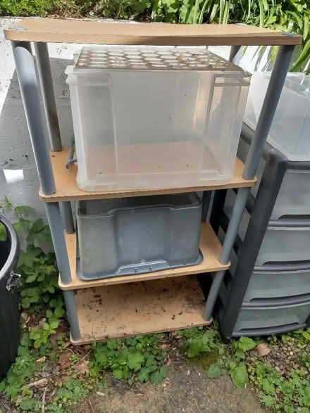 Photo of free Tatty shelf unit ... suitable for shed? (Amber Valley DE56) #1
