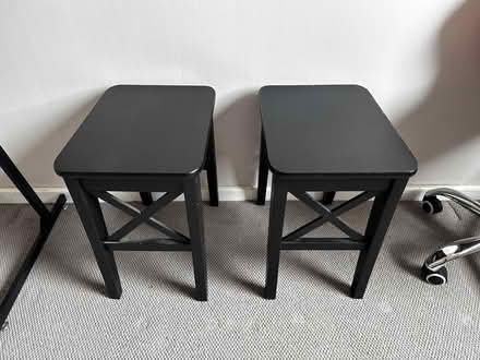 Photo of free Pair of side tables/stools in Black (E14 Bow Common nr Poplar) #1