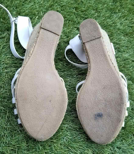 Photo of free Womens white wedge sandals size 4 (Boughton Monchelsea ME17) #3