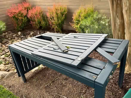 Photo of free Broken outdoor wood table (Brightwood, DC) #1
