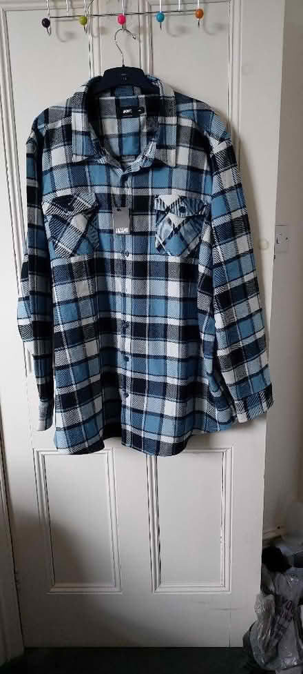 Photo of free NEW.Blue check Jacamo oversize shirt. Size 4XL (Slaithwaite HD7) #1