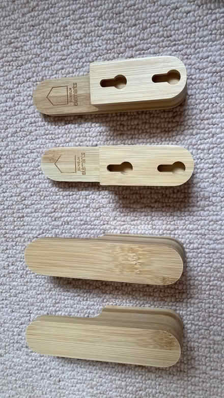 Photo of free 4x wood/bamboo coat hooks from Dunelm Mill, new (Broughton Street EH3) #2