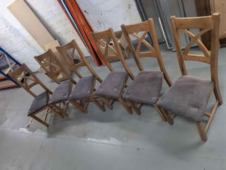 Photo of free 6 oak furniture land dining chairs (WN7 leigh) #1